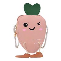 QIUUE Kids Children Cute Cartoon Strawberry Messenger Bag Crossbody Shoulder Bags Handbag, with Comfortable Strap (Pink 2)