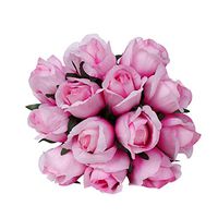 Kaniem Artificial Rose Flowers Bouquet for Wedding Brides Fake Silk Flower Bundle Decor for Home Party Shop (Hot Pink)