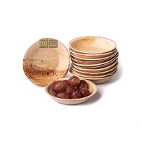 Naturally Chic Palm Leaf Compostable Bowls | 4” Round Biodegradable Disposable Small Dinnerware Bulk Set - Eco Friendly - Dishes for Weddings, Parties, BBQs, Events (400 Pack)