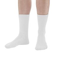 Ames Walker AW Style 737 Polyester Diabetic Crew Socks Two Pack White SM MD Polyester fibers Wicking Moisture Away Keeping You Cool and Collected Durable Comfortable Fabric Unisex 2 Pack