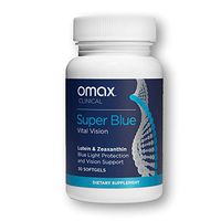 OMAX® Super Blue Vital Vision Eye Vitamin Supplements | Lutein + Zeaxanthin Reduce Free Radicals | Prevent Eye Strain & Retinal Damage | Antioxidant Protection from Blue Light | 30 Softgels