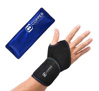 Copper Compression Wrist Ice Pack Wrap. Rapid Hot + Cold Relief Wrist Support Sleeve. Heat + Icing Reusable Fit Therapy Compress Brace. Tendonitis, Carpal Tunnel, Arthritis, Sprained Wrists, Hand Pain