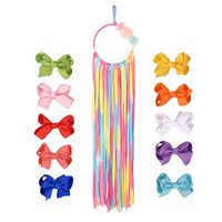 Hanging Hair Bow Organizer and 10 Colorful Bows INCLUDED! HairBow and Headband Hanger and Storage - Cheer Bows for Girls - Accessory Organizer - Monos para ninas