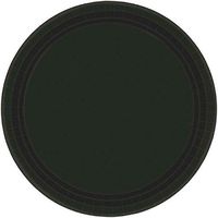 amscan Jet Black Round Paper Plates | 10.5" | Pack of 20 | Party Supply