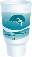 Dart 32AJ20H Horizon Hot/Cold Foam Drinking Cups, 32oz, Teal/White, 16 Per Bag (Case of 25 Bags)