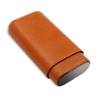 ZLMMY Cigar Box-3- Finger Brown Leather Cigar Case, Cedar Wood Lined Cigar Humidor