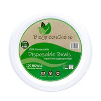 BioGreenChoice 16oz. Compostable Fiber-Molded Bagasse/Natural Sugarcane Disposable Soup Bowl – Microwave Safe, Biodegradable & Compostable Bowl (100 Count)