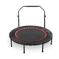 Bathtub Rails Trampoline Elastic Fitness Trampoline Folding Jumping Bed Jump Training Professional Weight Loss with Handle Jumping Bed (Color : Black, Size : 50 inch(Bearing 225KG))