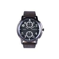 Fxbar Men's Watch, Fashion Quartz Analog Leather Wrist Watch Multifunction Business Watches (Gray)