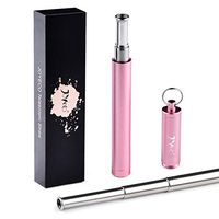JOYECO Collapsible Metal Straws Reusable Telescopic Portable Stainless Steel Straw Drinking Foldable with Case Cleaning Brush Anti-Scratch (1 Pack, Rose Gold)
