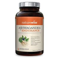 NatureWise Ashwagandha for Endurance, Adaptogen Adrenal Support Supplement with Organic KSM-66 Ashwagandha, Vitamins, Ginseng, and Green Tea Extract (Packaging May Vary) [1 Month Supply – 60 Capsules]
