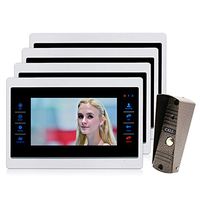 Jeatone Video Intercom Door Phone Home Intercom high Resolution Front Door Monitor System Inter-Conversation Doorbell (4 Monitor 1 Camera)