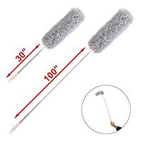 Yocada Microfiber Duster with Extendable Telescoping Extension Long Pole(Stainless Steel) 30"-100" Washable Adjustable Lightweight for Cleaning Ceiling Fan High Ceiling Blinds Baseboards Cars