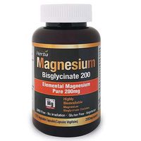 Magnesium Bisglycinate 200 - Herba - 120 Vegetable Capsules - Highly Bioavailable - GMO Free - No Irradiation - Gluten Free - Vegetarian
