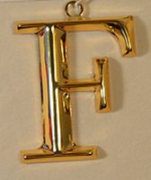 Gold Monogram Gift Topper - F