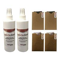 Werxrite SpectClean 2-Pack 8oz Bottles Lens Eyeglass Sunglasses Cleaner with 4 Microfiber Cloths - Eco-Friendly Formula Made in USA - Ammonia & Alcohol Free (Qty 2-8oz Bottles + 4 Cloths)
