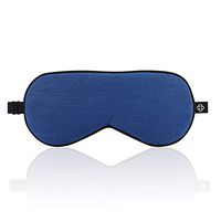 Lonfrote Eye Masks Silk Sleep Mask Denim Cotton Smooth Blindfold with Carry Pouch Earplugs for Travel Relax(Blue)