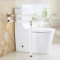 Bathroom safety rails Bathroom elderly safety folding handrails disabled toilets upturned toilet booster anti-slip handrails (Color : White, Size : 75CCM)