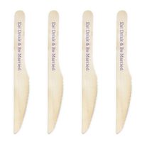 Dress My Cupcake DIY Natural Wood Candy Buffet Knives 100-Pack Kit, Eat Drink and be Married, 6.5-Inch, Lavender