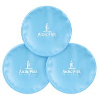 Arctic Flex XL Round Ice Pack (3 Count) - Soft Gel Compression Icepack - Hot Cold for Headache, Eye Puffiness, Wisdom Teeth and Breastfeeding Relief - Reusable for Kids, Men, Women - Flexible Pad