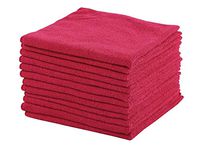 DRI Professional Extra-Thick Microfiber Cleaning Cloth 12 Pack Red (16IN x 16IN, 300GSM, Commercial Grade All-Purpose Microfiber Highly Absorbent, LINT-Free, Streak-Free Cleaning Towels)