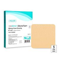 MedVance TM Silicone - Silicone Adhesive Foam Absorbent Dressing, 6"x6", Box of 5 dressings