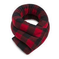 Microwavable Neck Heating Wrap by Sunny Bay - Bean Bag Heat Pad for Neck Pain Relief, Microwave, Hot & Cold Therapy, Extra Long Shoulder Heat Pack, Back Pain Relief (Buffalo Plaid red)