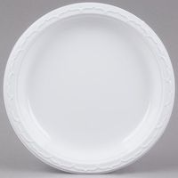 Genpak 71000 10 1/4" Heavy Weight White Plastic Plate 125 / Pack