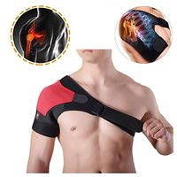 Sports Compression Shoulders Support, Adjustable Basketball | Badminton | Hiking Shoulders Brace - Adjustable Shoulder Pads, Warm Shoulders Protecter to Improve Shoulder Problems. (Red, Right)
