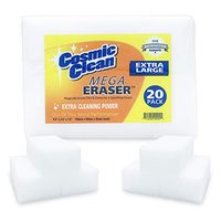 Cosmic Clean Extra Large Mega Eraser | Cosmic Set of 20 Magic Erasers | Premium Magic Eraser for Cleaning | Multi-Surface Magic Sponge for Kitchen, Floor, Furniture & Wall Cleaner