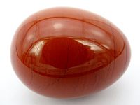 jennysun2010 2 pcs Natural Red Jasper Gemstone Egg Crystal Healing Sphere Massage Finger Exercise 35x40mm