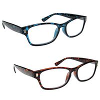 The Reading Glasses Company Blue & Brown Tortoiseshell Readers Value 2 Pack Mens Womens Spring Hinges RR10-32 +1.50