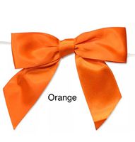 Pre-Tied ORANGE Satin Gift Bows 3 1/2" with Clear twist tie Fall decor