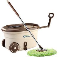 oshang EasyWring Spin Mop and Bucket - Hand-Free Wringing Floor Cleaning Mop - 2 Washable & Reusable Microfiber Mop Heads Included - Wet or Dry Usage on Hardwood, Laminate, Tile, Stone