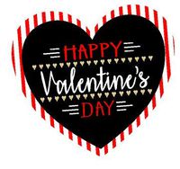 60ct Red Stripe Happy Valentine Trendy 2inch Glitter Valentine's Stickers Labels Envelope Decorative Seals