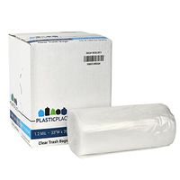 Plasticplace 33 Gallon Trash Bags │ 1.2 Mil │ Clear Heavy Duty Garbage Can Liners │ 33" x 39" (100 Count)