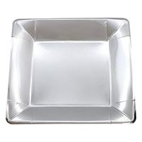 Ottin Silver Foil Everyday Paper Plates 10'' 25 Counts 400g Disposable Square Paper Plates for Daily Using Birthday Wedding Engagement Home Gathering Weekend Party Celebrations Graduation