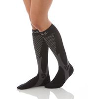 Mojo Compression Socks Unisex Graduate Knee Length | Silver Design | Black 2XL