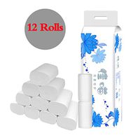 12 Rolls Toilet Paper Soft Smooth 4-Ply Household Toilet Paper Rapid Dissolving White Premium Kitchen Paper Hand Towels Roll Tissue (12)
