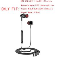 Haoos in-Ear TypeC(USB-C) Stereo Corded Headphones with Microphone&Remote and Noise Cancelling Earbuds for HTC U12,U11,U11 Life,U Ultra,Motorola Moto Z Droid, Z2 Force Droid(TypeC Headphones/Black)