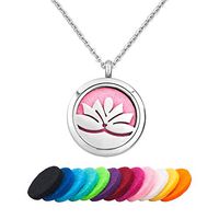 Infinite Memories Lotus Flower Aromatherapy Essential Oil Diffuser Necklace Stainless Steel Locket Perfume Pendant