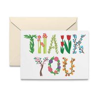 R. Nichols Botanical Thank You Boxed Blank Note Cards - Set of 10 cards with matching envelopes
