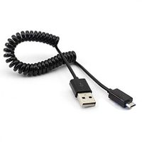 Coiled Micro USB Data Cable Charging Power Wire for Sprint Samsung Galaxy Note 4 SM-N910P - Sprint Samsung Galaxy Note 5 (SM-N920P) - Sprint Samsung Galaxy Note Edge SM-N915P
