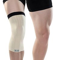 Zensah Compression Knee Sleeve - Relieve Knee Pain, Treat Runners Knee, Patella Support (Medium, Beige)