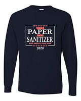 Go All Out X-Large J. Navy Adult Toilet Paper Hand Sanitizer Make America Clean Again Long Sleeve T-Shirt