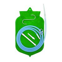 TopQuaFocus Non-Toxic Silicone Enema Bag Kit Anal Douche for Colon Cleansing with Silicone Hose 2 Quart 5.3” Nozzle Green