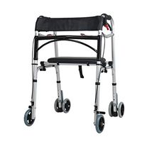Rolling Walkers Walker Thick Aluminum Walker Foldable Elderly Disabled Wheeled Walker (Color : Silver, Size : 606190.5cm)