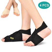 Bunion Corrector Toe Straightener and Gel Bunion Sleeve Set, Orthopedic Bunion Splint Brace with Anti-Slip Strap for Hallux Valgus, Overlapping Toe and Tailors Bunion for Day and Night Use