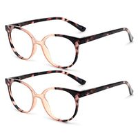 OCCI CHIARI Women 2 Pack of Stylish Round Reading Glasses for Reader 1.0 1.25 1.5 1.75 2.0 2.5 3.0 3.5 4.0 5.0 6.0(Brown)