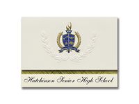 Signature Announcements Hutchinson Senior High School (Hutchinson, MN) Graduation Announcements, Presidential style, Basic package of 25 with Gold & Blue Metallic Foil seal